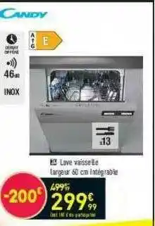 Conforama Lave Vaisselle Candy offre