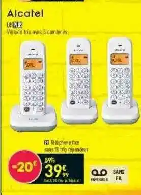 Téléphone Fixe Sans Fil Trie Répondeur Alcatel