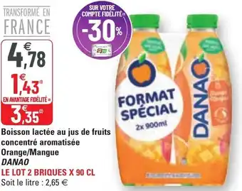 G20 Boisson lactée au jus de fruits concentré aromatisée offre