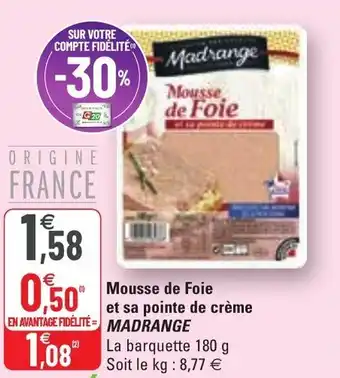 G20 Mousse de foie et sa pointe de crème offre