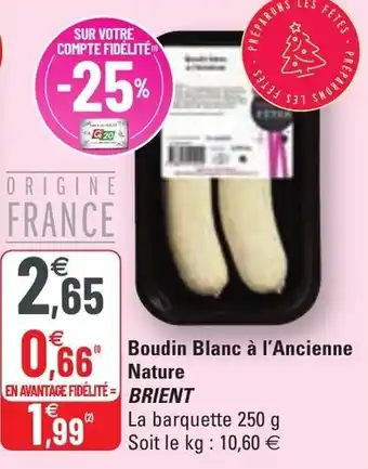 G20 Boudin blanc à l'ancienne nature offre