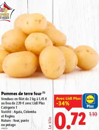 Lidl Pommes de terre four offre