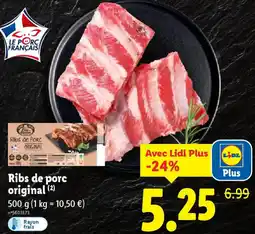 Lidl Ribs de porc original offre