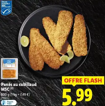 Lidl Panés au cabillaud MSC offre