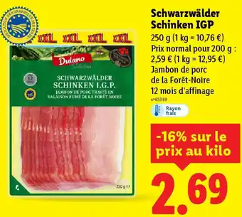 Lidl Schwarzwälder Schinken IGP offre