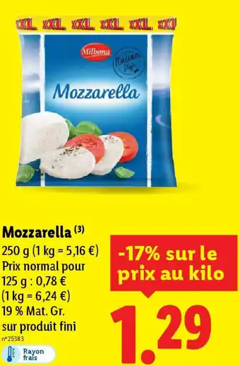 Lidl Mozzarella offre