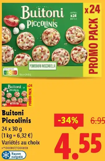 Lidl Buitoni Piccolinis offre