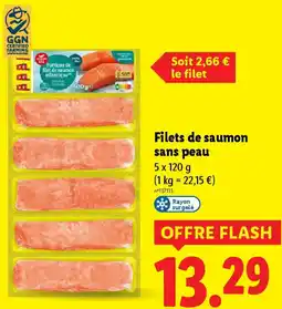 Lidl Filets de saumon sans peau offre