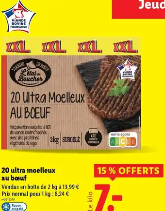 Lidl 20 ultra moelleux au bœuf offre