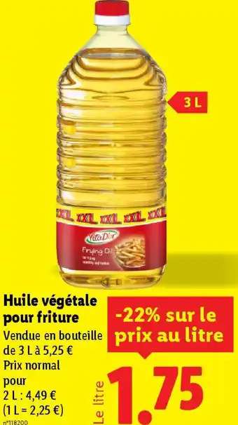 Lidl Huile végétale pour friture offre