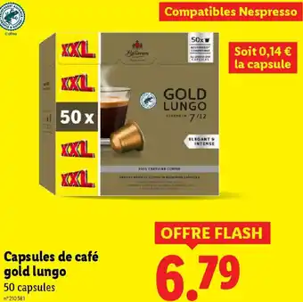 Lidl Capsules de café gold lungo offre