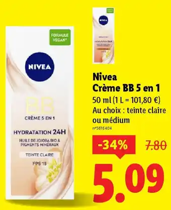 Lidl Nivea Crème BB 5 en 1 offre