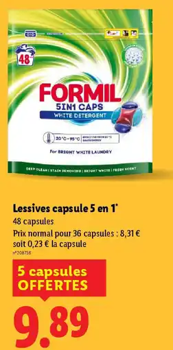 Lidl Lessives capsule 5 en 1 offre