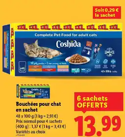 Lidl Bouchées pour chat en sachet offre