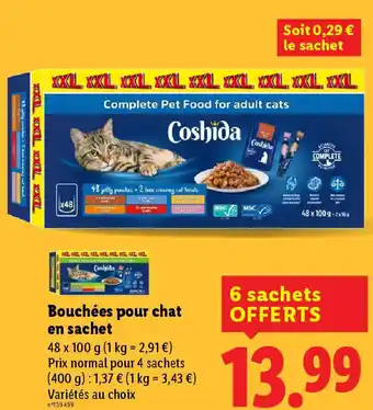 Lidl Bouchées pour chat en sachet offre