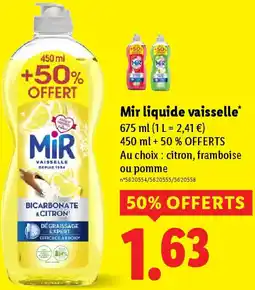 Lidl Mir liquide vaisselle offre