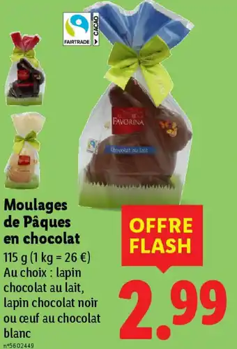 Lidl Moulages de Pâques en chocolat offre