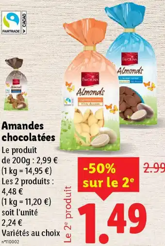 Lidl Amandes chocolatées offre