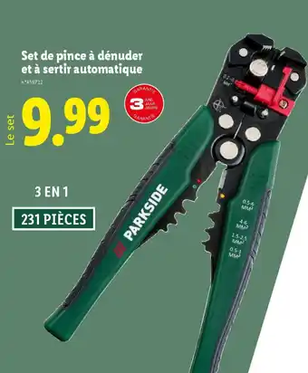 Lidl Set de pince à dénuder et à sertir automatique offre