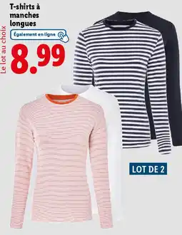 Lidl T-shirts à manches longues offre