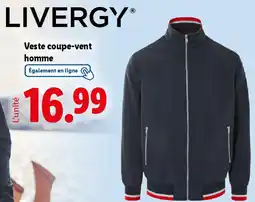 Lidl LIVERGY Veste coupe-vent homme offre