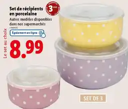 Lidl Set de récipients en porcelaine offre