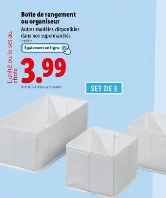 Lidl Boîte de rangement ou organiseur offre