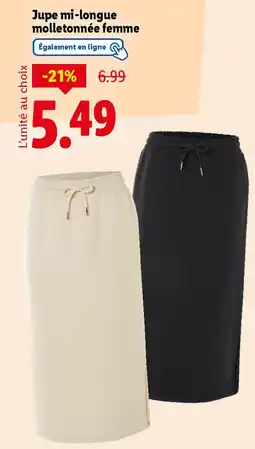 Lidl Jupe mi-longue molletonnée femme offre