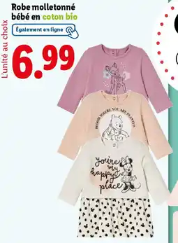 Lidl Robe molletonné bébé en coton bio offre