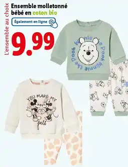 Lidl Ensemble molletonné bébé en coton bio offre