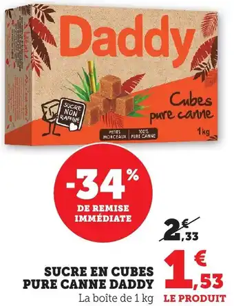 Bi1 Sucre en cubes pure canne daddy offre