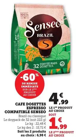 Bi1 Cafe dosettes espresso compatible senseo offre