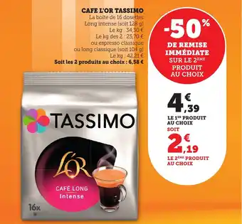 Bi1 Cafe l'or tassimo offre