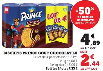 Bi1 Biscuits prince gout chocolat lu offre