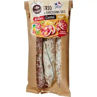 Carrefour Market CARREFOUR ORIGINAL Trio de saucissons secs offre