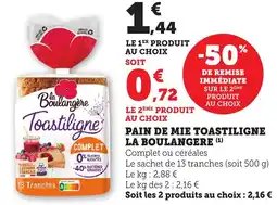 Bi1 Pain de mie toastiligne la boulangere offre