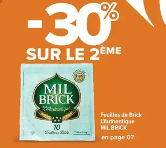 Carrefour MIL BRICK Feuilles de Brick L'Authentique offre