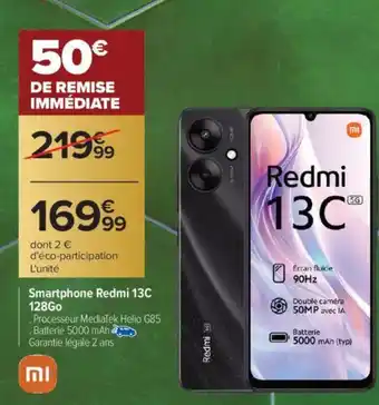 Carrefour REDMI Smartphone13C 128Go offre