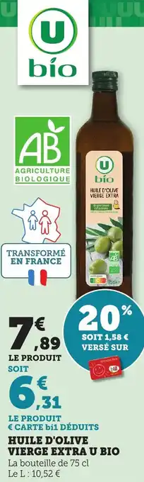 Bi1 Huile d'olive vierge extra u bio offre