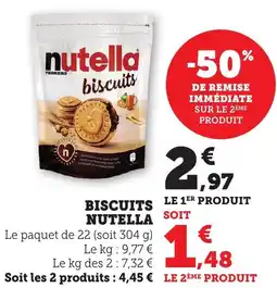 Bi1 Biscuits nutella offre