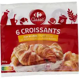 Carrefour CARREFOUR CLASSIC' Croissants pur beurre surgelés offre