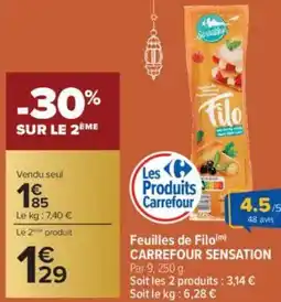 Carrefour CARREFOUR SENSATION Feuilles de Filo offre