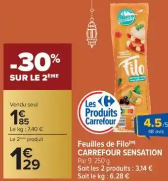 Carrefour CARREFOUR SENSATION Feuilles de Filo offre