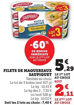 Bi1 Filets de maquereaux saupiquet offre