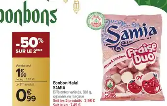 Carrefour SAMIA Bonbon Halal offre