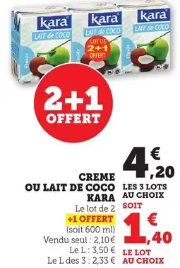 Bi1 Creme ou lait de coco kara offre