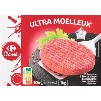 Carrefour CARREFOUR CLASSIC' Steaks hachés au bœuf surgelés offre