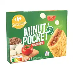 Carrefour CARREFOUR SENSATION Pizza sandwich Minut' Pocket surgelé offre