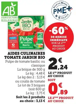 Bi1 Aides culinaires tomate jardin bio offre