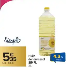 Carrefour SIMPL Huile de tournesol offre